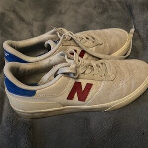 New Balance White and Red Sneakers Classic Athletic Design